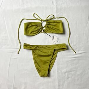 sommer swim naomi green strapless bikini set